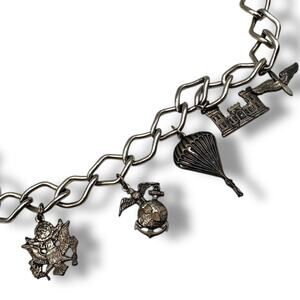 Vintage US Military Charms Marine Airborne Army